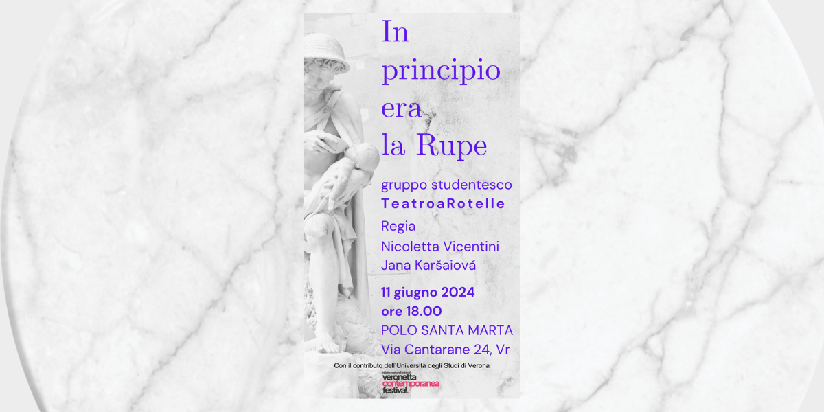 Flyer for the theatre show In principio era la rupe