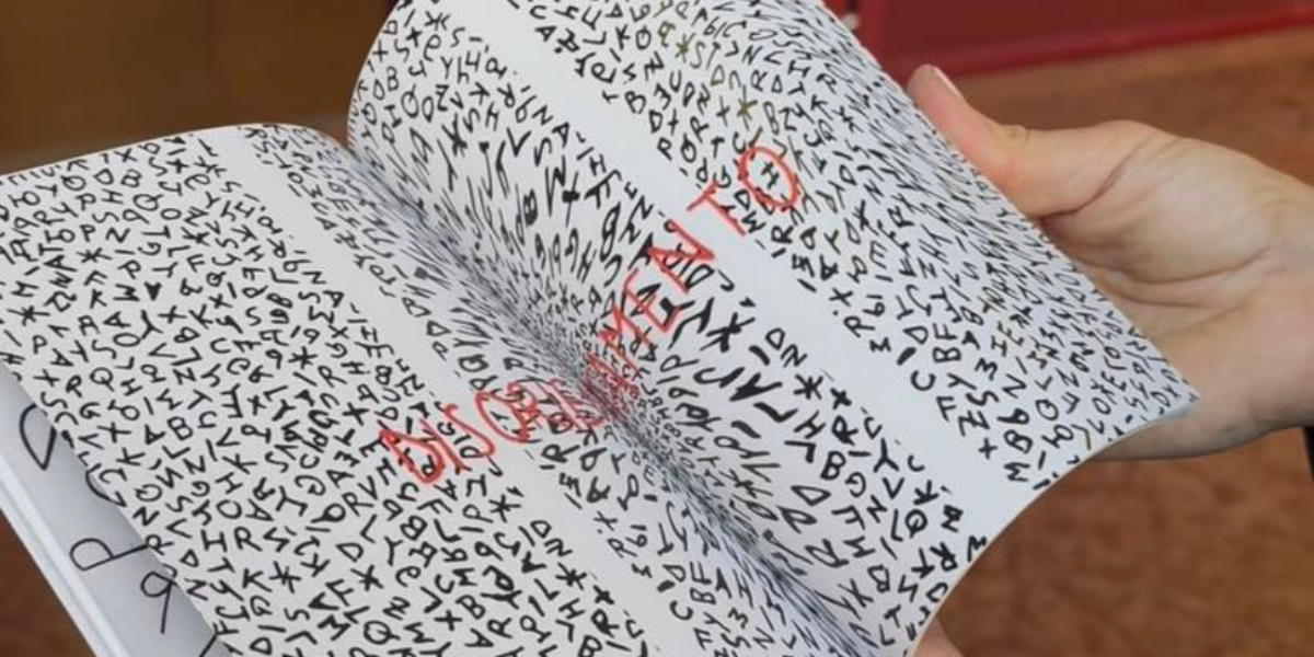 Una foto di una pagina del libro di Gaia Gaboardi