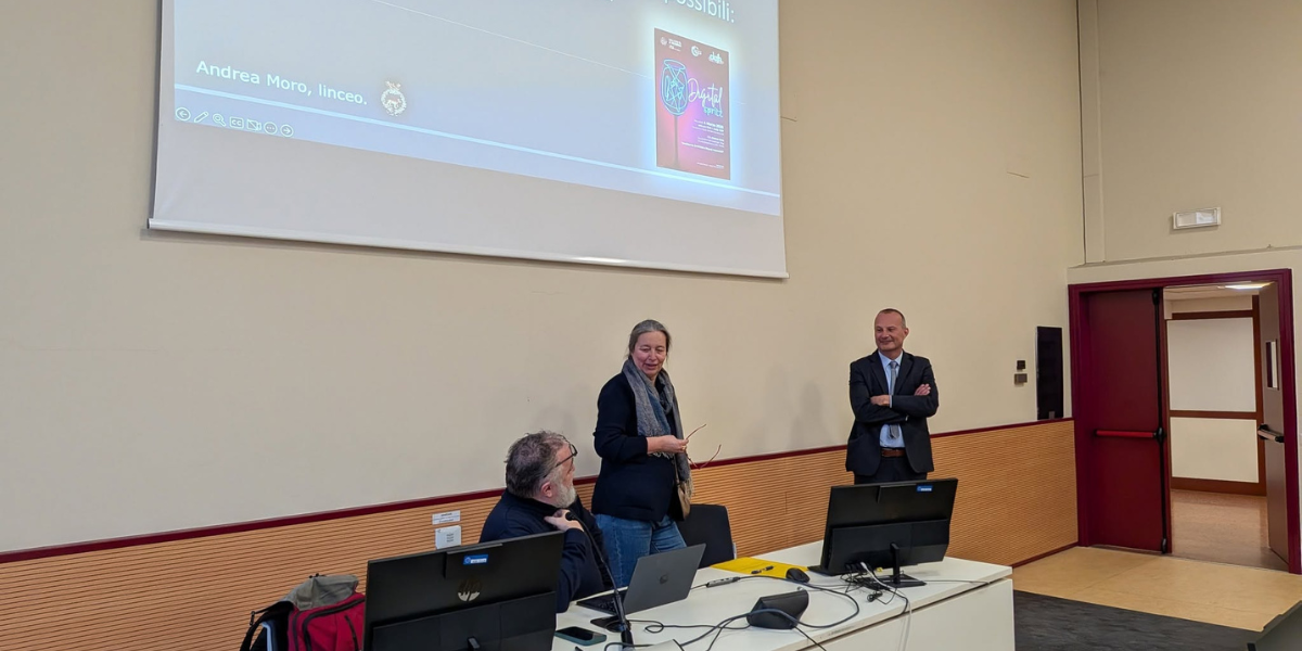 Andrea Moro, Alessandra Tomaselli e Massimo Salgaro in cattedra in occasione del Digital Spritz